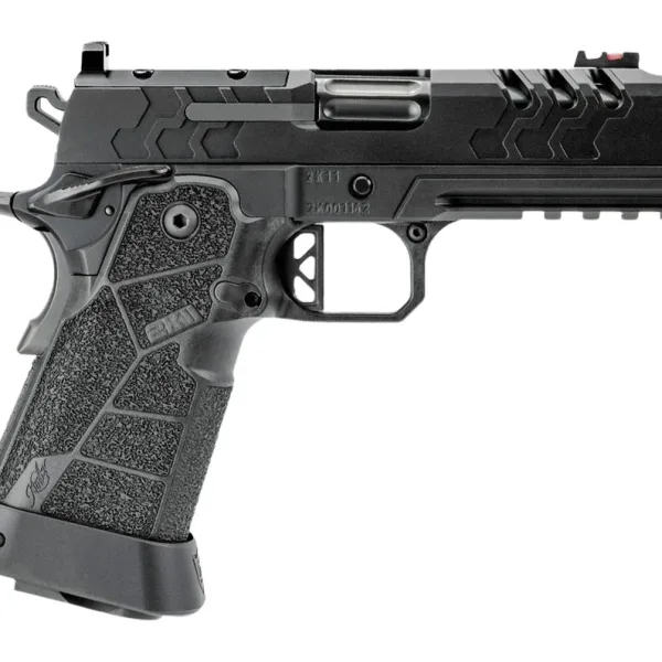 Kimber Mfg, Inc 3500105 2K11 Pro Comp Full Size Frame 9mm Luger 19+1 5" Compensated Barrel, Black Stainless Steel Lightening Cut/Optic Ready/Serrated Slide, Black Stainless Steel Frame w/Beavertail &