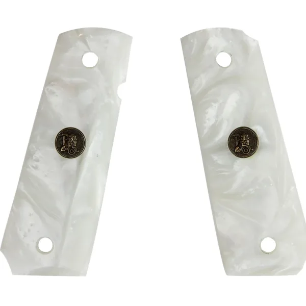 Pachmayr 62001 Custom Grip White Simulated Pearl Panels for 1911 with Ambidextrous Safety