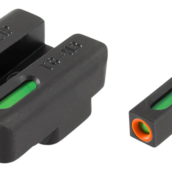TruGlo TG13WA2PC TFX Pro  Black | Green Tritium & Fiber Optic Orange Outline Front Sight Green Tritium & Fiber Optic Rear Sight