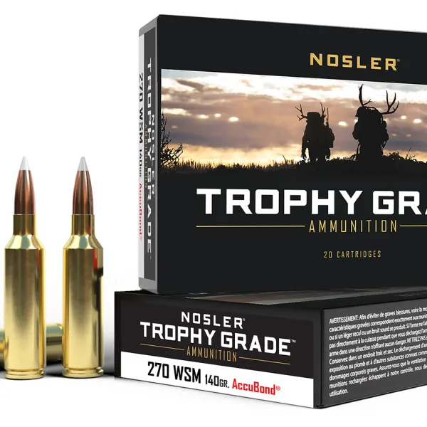 Nosler 60030 Trophy Grade 270WSM 140gr Nosler AccuBond 20 Per Box/10 Case