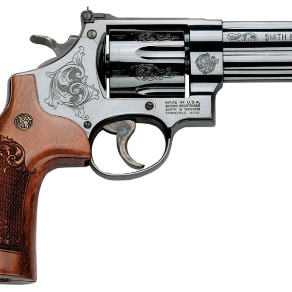 Smith & Wesson 150783 Model 29  44 Rem Mag or 44 S&W Spl Machine Engraved Blued Carbon Steel 4" Barrel, 6rd Cylinder & N-Frame, Wood Engraved Grip