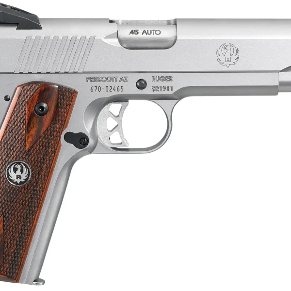 Ruger 6700 SR1911  Full Size 45 ACP 7+1/8+1 5" Low-Glare Stainless Steel Barrel, Serrated Stainless Steel Slide & Frame w/Beavertail, Hardwood Grip, Right Hand
