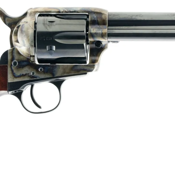 Taylors & Company 550857 1873 Gunfighter 357 Mag Caliber with 5.50" Blued Finish Barrel, 6rd Capacity Blued Finish Cylinder, Color Case Hardened Finish Steel Frame & Walnut Army Size Grip