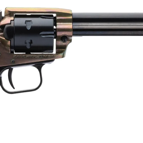 Heritage Mfg RR22MCH6 Rough Rider  22 LR/22 WMR 6 Shot, 6.50" Black Steel Barrel & Cylinder, Simulated Case Hardened Zinc Alloy Frame, Camo Laminate Grip, Hammer/Thumb Safety, Exposed Hammer