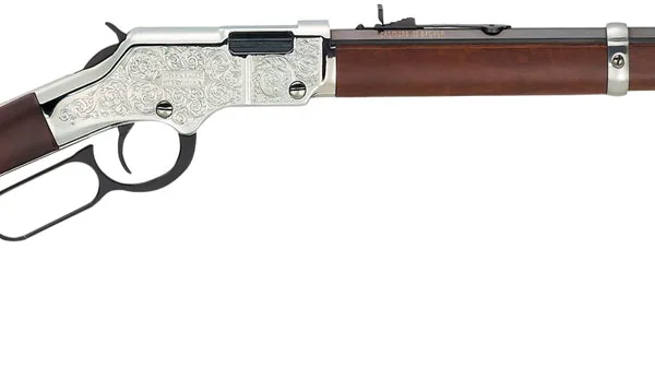 Henry H004SEV Silver Eagle  Full Size 17 HMR 11+1 20" Blued Octagon Barrel, Nickel-Plated Steel Receiver, American Walnut Stock Right Hand