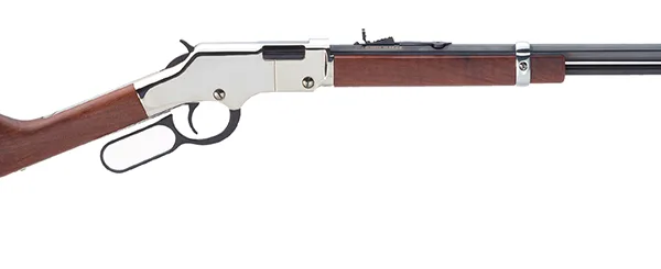Henry H004SV Golden Boy Silver 17 HMR Caliber with 11+1 Capacity, 20" Blued Barrel, Nickel-Plated Metal Finish & American Walnut Stock Right Hand (Full Size)