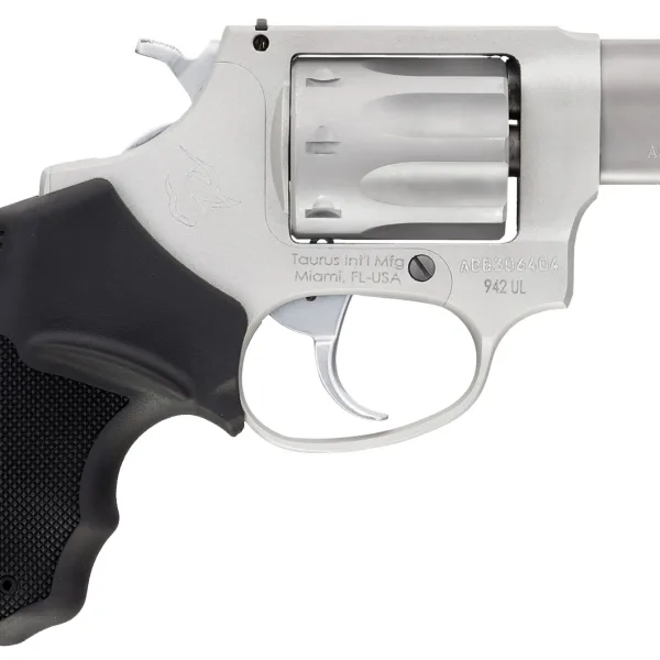 Taurus 2942029UL 942 Ultra-Lite 22 LR 8rd 2" Matte Stainless Finish Barrel, Matte Stainless Finish Cylinder, Stainless Anodized Finish Aluminum Frame & Finger Grooved Black Polymer Grip
