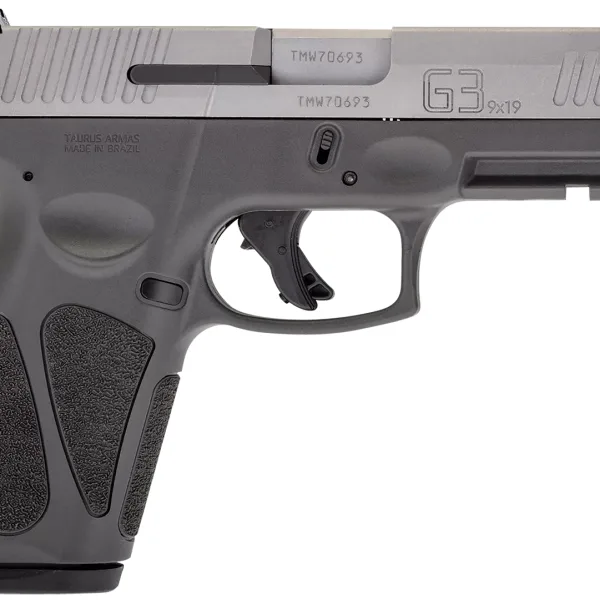 Taurus 1G3B949G15 G3  Full Size Frame 9mm Luger 15+1 4" Matte Stainless Steel Barrel, Matte Serrated Stainless Steel Slide, Gray Polymer Frame w/Picatinny Rail, Gray Polymer Grip, Right Hand