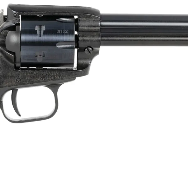 Heritage Mfg RR22B6PG Rough Rider  22 LR 6 Shot, 6.50" Black Steel Barrel, Black Zinc Alloy Frame, Black Cylinder, Black Polymer Grip, Hammer/Thumb Safety, Exposed Hammer