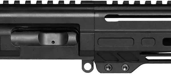 CMMG 94B6829AB Dissent  9mm Luger 6.50", Left Side Charging Handle, Armor Black, OEM Zeroed Linear Comp, 4.60" M-LOK Handguard for AR-Platform, Picatinny End Plate