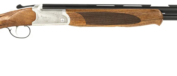 ATI ATIGKOF28SVE Cavalry  28 Gauge Break Open 2.75" 2rd, 26" Matte Blued Over/Under Vent Rib Barrel, Silver Engraved Aluminum Receiver, Fixed Oiled Turkish Walnut Walnut Stock