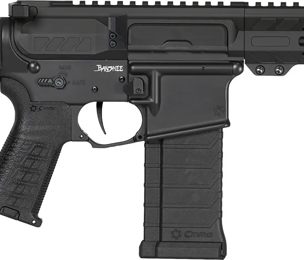 CMMG 54AE10FAB Banshee MK4 5.7x28mm 32+1, Black Nitride Medium Taper Threaded Barrel, EML 11" M-LOK Handguards, Black Armor Cerakote Aluminum Picatinny Rail Receiver, CMMG Zeroed Grips