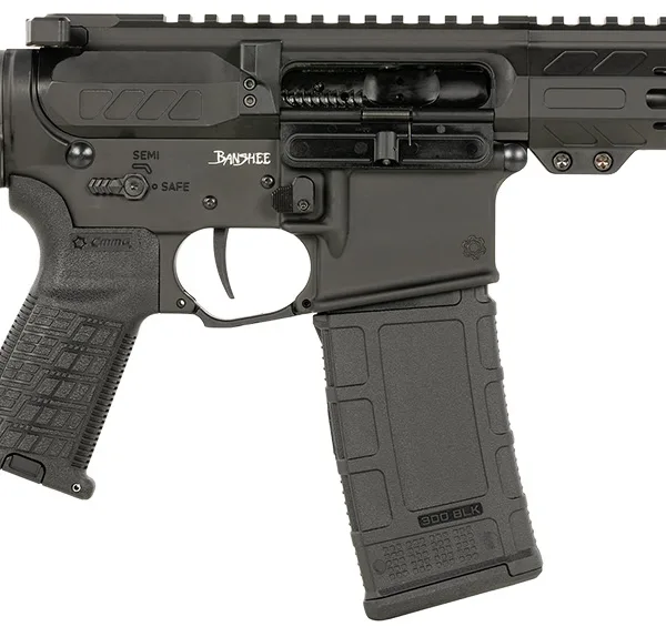 CMMG 30AF20AAB Banshee MK4 300 Blackout 30+1 8" Black Nitride Medium Taper Threaded Barrel, EML 7" M-LOK Handguards, Black Armor Cerakote Aluminum Picatinny Rail Receiver, CMMG Zeroed Grips