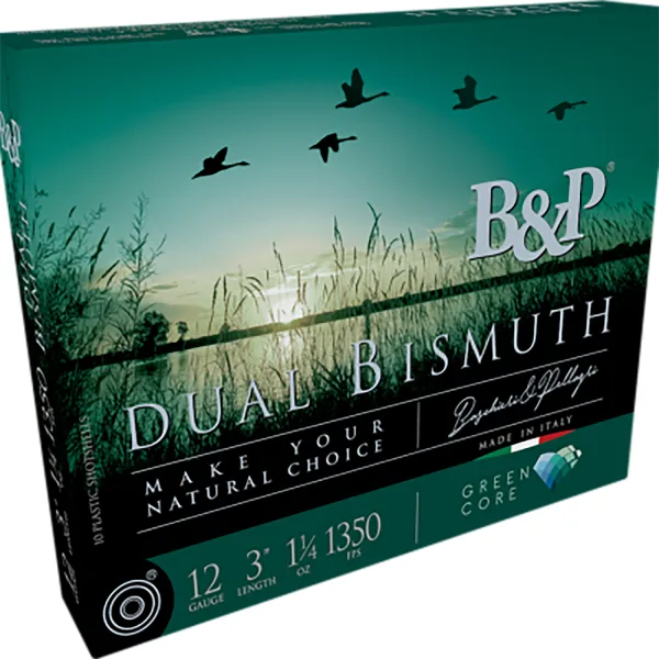 B&p Ammunition 12B5DB43 Dual Bismuth  12Gauge 2.75" 1 1/5oz Bismuth 3/4Shot 10 Per Box/10 Case