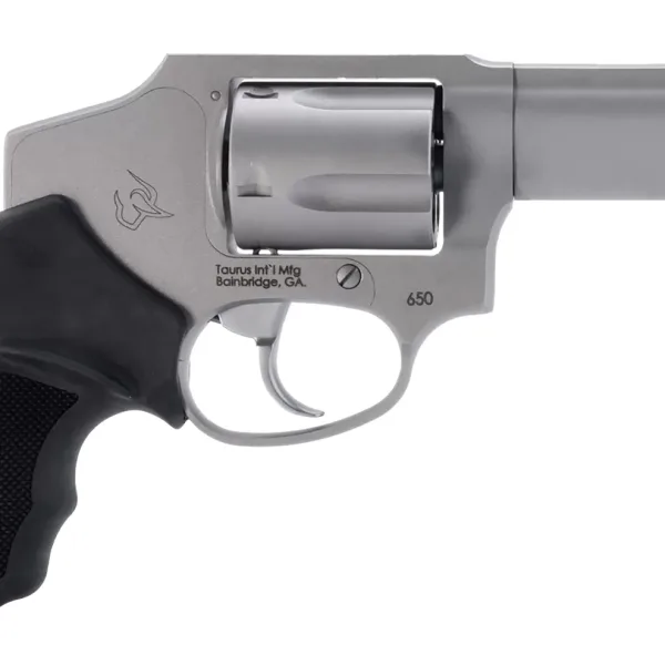 Taurus 2-650139 650  Small 357 Mag 38/Special +P 5 Shot 3"  Stainless Steel Barrel, Cylinder & Frame, Black Rubber Grip, Transfer Bar Safety, Concealed Hammer