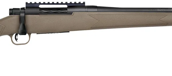Mossberg 28253 Patriot Predator Full Size 22-250 Rem 5+1 22" Matte Blued Fluted Threaded Barrel, Matte Blued Stainless Steel Receiver w/Picatinny Rail, Flat Dark Earth Fixed Synthetic Stock