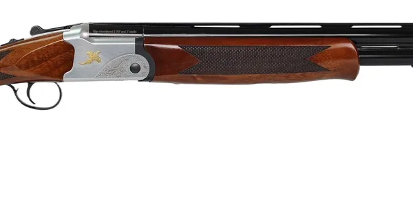 Iver Johnson Arms IJ60020LW28S IJ600 Lightweight Full Size 20 Gauge Break Open 3" 2rd 28" Black Over/Under Vent Rib Barrel, Silver Engraved Aluminum Receiver, Fixed Walnut Wood Stock, Ambidextrous