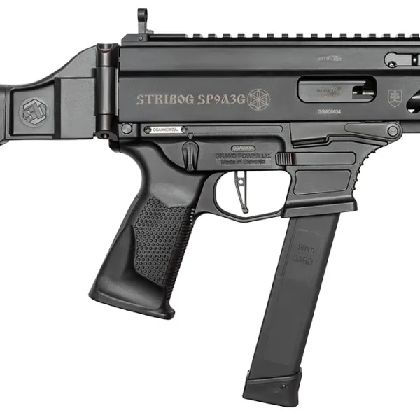 Grand Power 810091152850 Stribog SP9A3G 9mm Luger 8" Black, SB Tactical Brace
