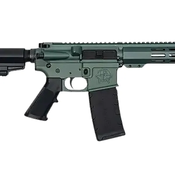 Great Lakes Firearms GL15223SSPBCHG AR-15  223 Wylde 30+1 7.50" Black Nitride Threaded Barrel, M-LOK Handguard, Charcoal Green Cerakote Aluminum Receiver w/Picatinny Rail, Black Polymer Mil-Spec Grip