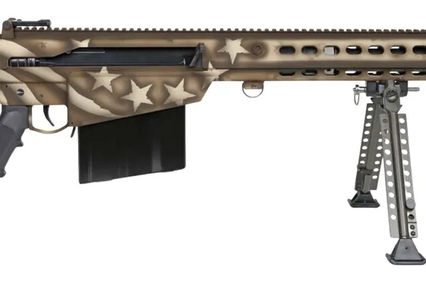 Barrett 20153 M107A1 America 250 50 BMG 10+1 Black Fluted Barrel, Receiver w/Picatinny Rail, QD BiPod Forend, M-LOK Handguard, Black Polymer Grip