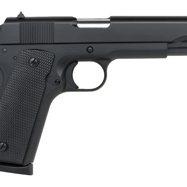 Tisas Arms 10100519 1911 A1 Service 9mm Luger 7+1 5" Stainless Steel Barrel, Black Cerakote Carbon Steel Serrated Slide & Frame w/Beavertail, Black Rubber Grip
