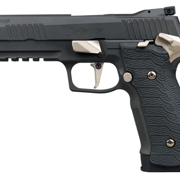 Sig Sauer 226X59NMRSAO P226 XFive Nightmare Full Size Frame 9mm Luger 20+1 5" Bull Barrel, Black Nitron Stainless Steel Optic Ready/Serrated Slide & Frame w/Beavertail & Picatinny Rail, Custom Hogue G