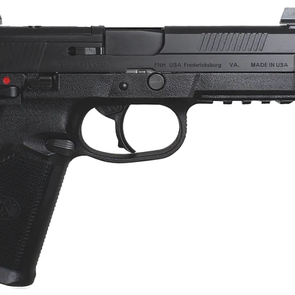 FN 66966 FNX Tactical 45 ACP 15+1 5.30" Steel Threaded Barrel Black Optic Ready/Serrated Slide Matte Black Polymer Frame w/Picatinny Rail Black Textured w/Interchangeable Backstrap Grips Right Hand