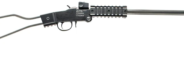 Chiappa Firearms 500092 Little Badger  Full Size 22 LR 1 Shot, 16.50" Black Cerakote Steel Threaded Barrel, Black Cerakote Quad Picatinny Receiver, Black Cerakote Underfolding Wire Frame Stock, Right