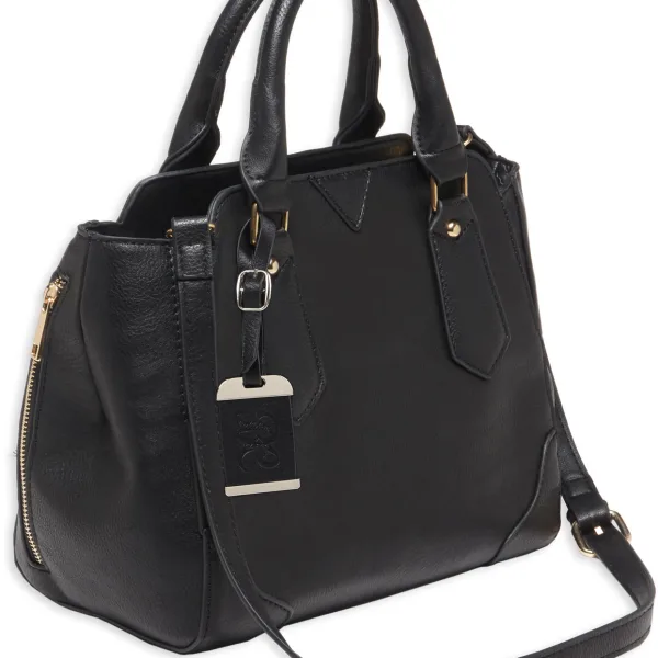 Bulldog BDP020 Satchel Purse w/Holster Black Leather for Small Autos & Revolvers Ambidextrous Hand