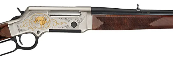Henry H014WL308 Long Ranger Wildlife Full Size 308 Win 4+1 20" Blued Steel Barrel, Engraved Nickel-Plated w/24K Gold Inlay Steel Receiver, American Walnut Stock Right Hand