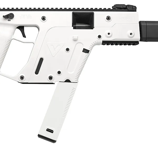 Kriss USA KV45CAP20 Vector CRB Gen2 45 ACP 30+1 16" Black Nitride Threaded Barrel, Alpine Cerakote Picatinny Rail Aluminum Receiver, Alpine White Synthetic 6 Position Stock Alpine Polymer Grip