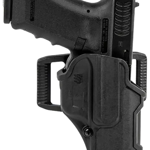 Blackhawk 410701BKR T-Series L2C Non-Light Bearing OWB Black Polymer Belt Clip Compatible w/Glock 19/23/26/27/32/33/45  Right Hand