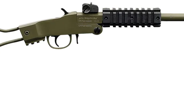Chiappa Firearms 500266 Little Badger  Full Size 22 LR 1 Shot, 16.50" OD Green Cerakote Steel Threaded Barrel, OD Green Cerakote Quad Picatinny Receiver, OD Green Cerakote Underfolding Wire Frame Stoc