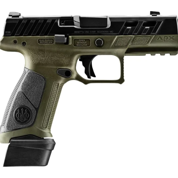 Beretta USA JAXA1F910PTODG APX A1 Full Size Frame 9mm Luger 10+1 4.25" Ported Barrel, OD Green Steel Optic Ready/Ported/Serrated Slide, Polymer Frame w/Picatinny Rail, Textured Grip, Ambidextrous