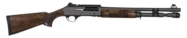 Panzer Arms PAM4TSDGNWS M4 12 Gauge Semi-Auto 3" 5+1 18.50" Disruptive Gray Barrel & Aluminum Receiver w/Picatinny Rail, Fixed Turkish Walnut Stock