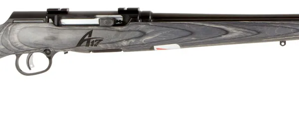 Savage Arms 47008 A17 Sporter Full Size 17 HMR 10+1 22" Satin Black Sporter Barrel, Satin Black Drilled & Tapped Carbon Steel Receiver, Gray Fixed Laminate Stock, Right Hand