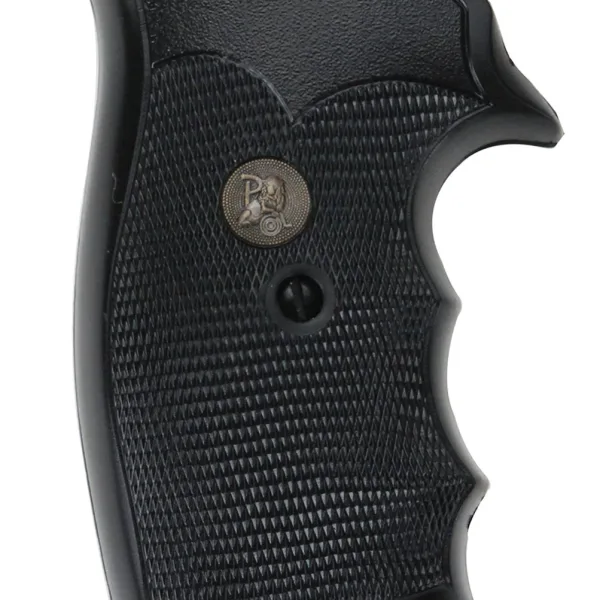 Pachmayr 03264 Gripper Grip Checkered Black Rubber with Finger Grooves for S&W K/L Frame with Square Butt